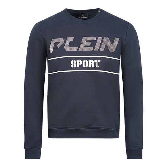 Philipp Plein Sport Svart Tydligt Logotyp Marinblå Jumper - Image 1