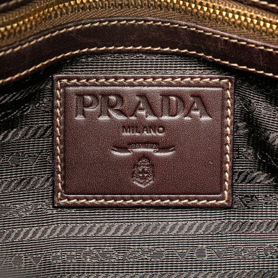 Vintage Prada Canapa Logo Satchel Brown - Image 5