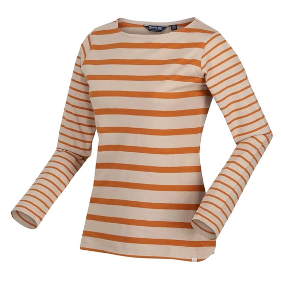 Regatta Womens/Ladies Farida Striped Long-Sleeved T-Shirt (Moccasin Brown/Copper)