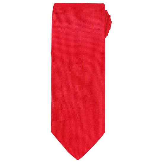 Premier Unisex Adult Micro Waffle Tie (Red) - Image 1