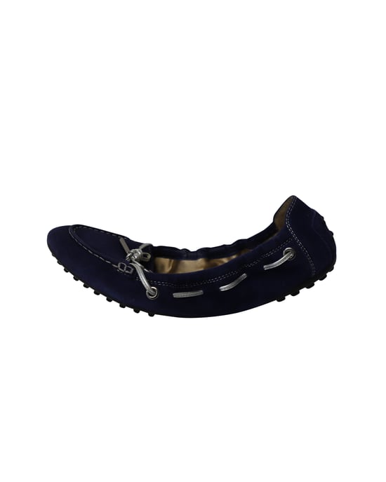 Tod's Scrunch Ballet Flats in Royal Blue Suede - Image 1