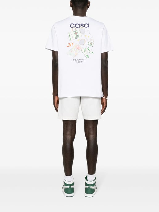 Casablanca Equipment Sportive Cotton T-Shirt in White - Image 4
