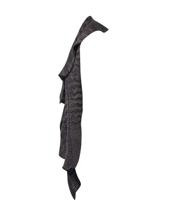 Missoni Knitted Shawl in Grey Cashmere - Image 3