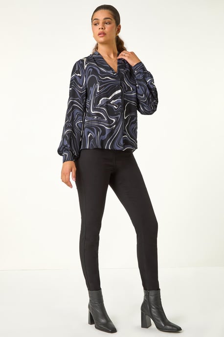 Metallic Marble Print Overshirt