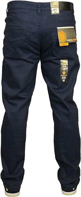 Kam Mens Big King Size Stretch Chinos Jeans Navy