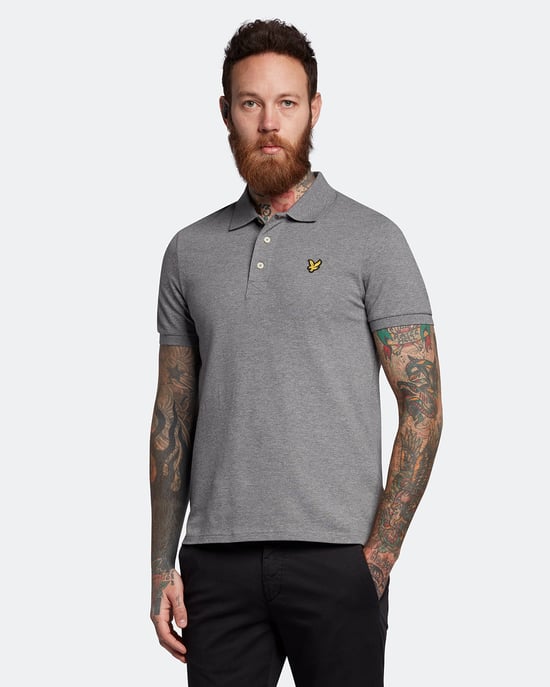 Lyle & Scott Plain Polo Shirt in Grey - Image 1