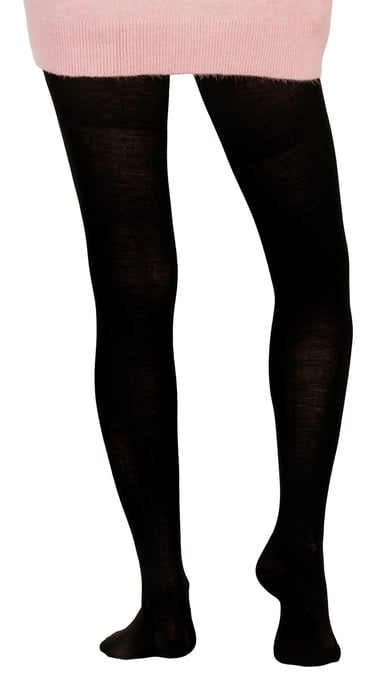 Merino Wool Tights for Women | Steven | Fleece Warm Thermal Tights for Winter - Black - Image 1