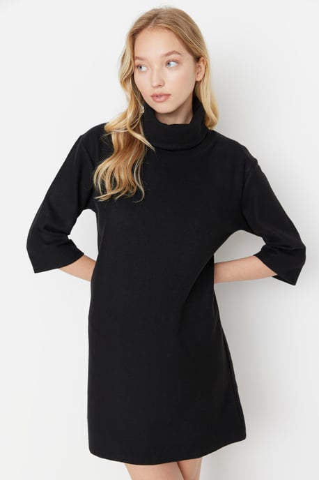 Trendyol Kvinnors Turtleneck Shift Midi Klänning - Image 2