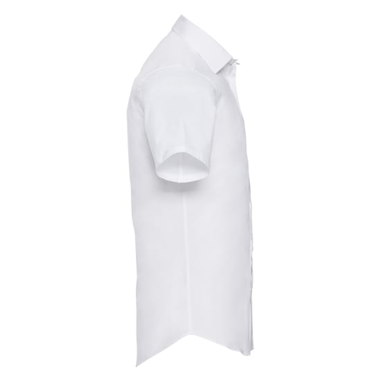 Russell Collection Heren Stretch Overhemd Met Korte Mouwen (Wit) - Image 3