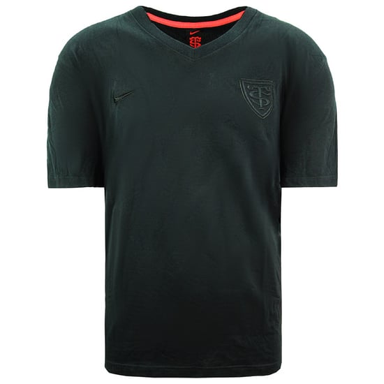 Nike Rugby State Toulousain V-Neck Short Sleeve Mens Black T-Shirt 444322 010