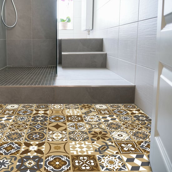 Dark Bronze Tiles Floor Sticker 120cm x 60 cm, Kitchen, Bathroom, Living room, Self-adhesive