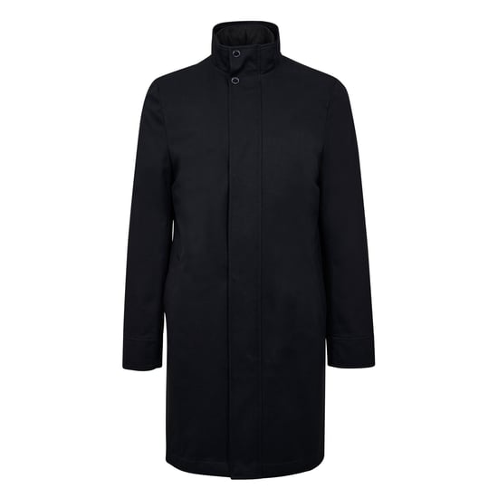 Men's Ted Baker Erolson Funnel Neck Coat in Navy - Image 1
