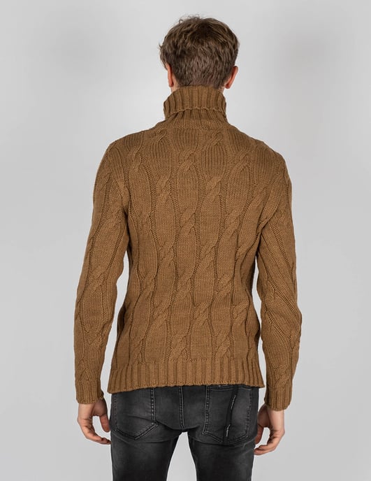 Xagon Man Pullover Turtleneck Men's Beige - Image 4