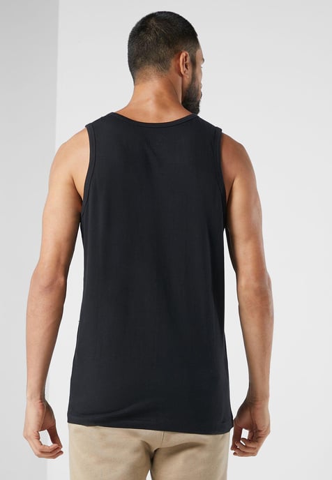 Nike Mens Athletic Gym Casual Vest Tank Top in Black - Image 2