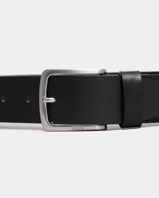 BOSS Orange Jor-V Italian-Leather Belt With Logo-Engraved Buckle - Image 4