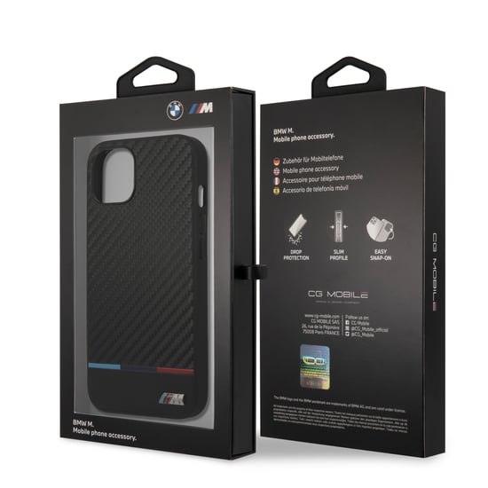 BMW iPhone 13 M Collection Carbon &  PU Leather Phone Case