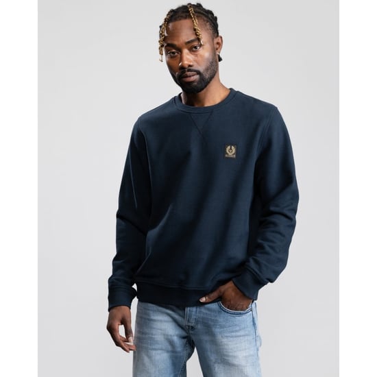Belstaff Mens Crew Neck Sweatshirt With Logo Patch - Image 1