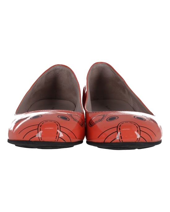 Marc Jacobs Mustryck Ballettskor i Orange Lackläder - Image 2