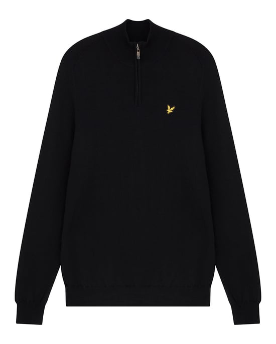 Lyle & Scott Golf Merino 1/4 Zip Jumper in Black - Image 5