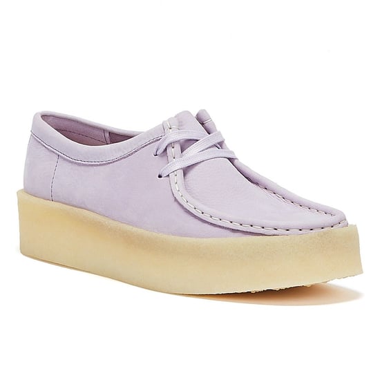 Clarks Wallabee Cup Nubuck Womens Lilac Shoes - (Purple) - Image 2