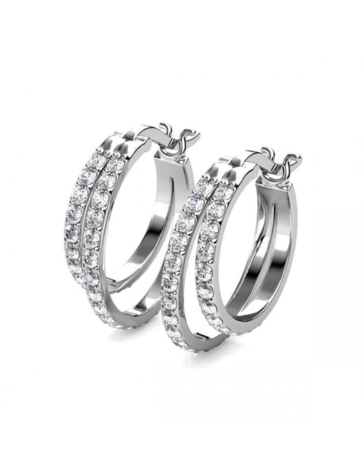 Duo Circlet-örhängen - silver och kristall - Image 4