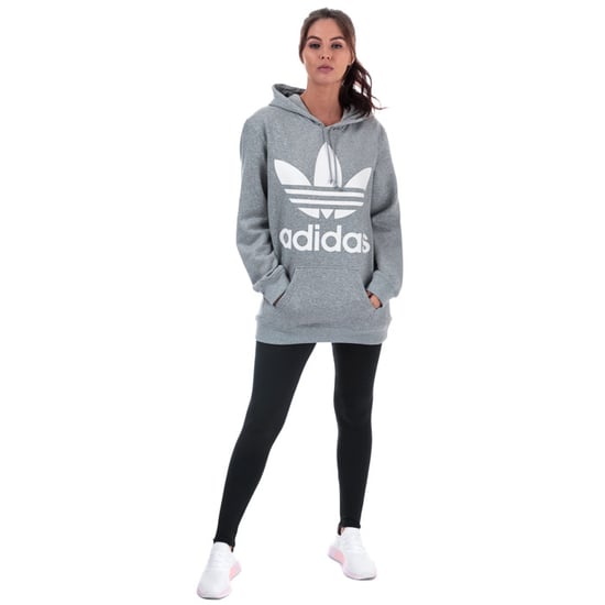 Women's adidas Originals Oversize Trefoil Hoody in Grey Marl