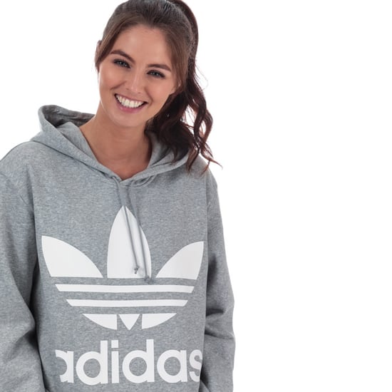 Women's adidas Originals Oversize Trefoil Hoody in Grey Marl