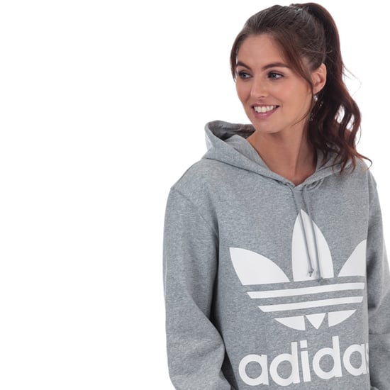 Women's adidas Originals Oversize Trefoil Hoody in Grey Marl