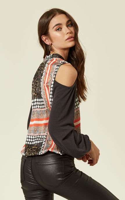 Dancing Barefoot Cold Should Leopard Print Top in Black