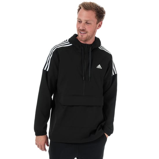 Men's adidas Sport ID Woven Anorak in Black-White - Image 4