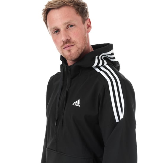 Men's adidas Sport ID Woven Anorak in Black-White - Image 5