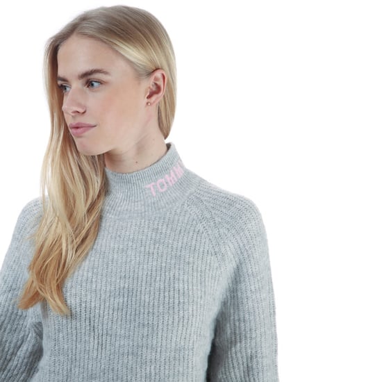 Women's Tommy Hilfiger Soft Knit Turtleneck Jumper Grey Heather 6in Grey Heather - Image 5