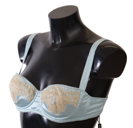 Dolce & Gabbana Women's Light Blue Semi Pad Balconette Bra Underwear