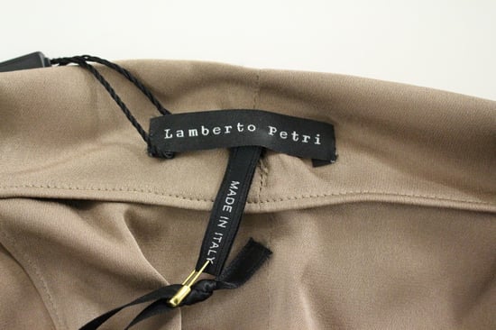 Lamberto Petri Women's Brown Draped Silk Sheath Shift Coctail Dress - Image 5