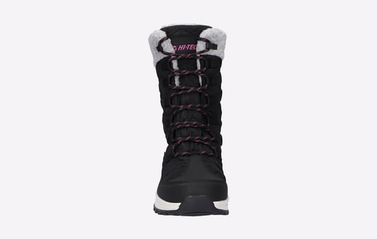 Hi-Tec Sophia Nylon Dames Winter Enkellaarzen Jet Zwart/festival Fuchsia - Image 4