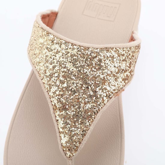 FitFlop Lulu Glitter Toe Thongs Dames Platino Sandalen - Image 5