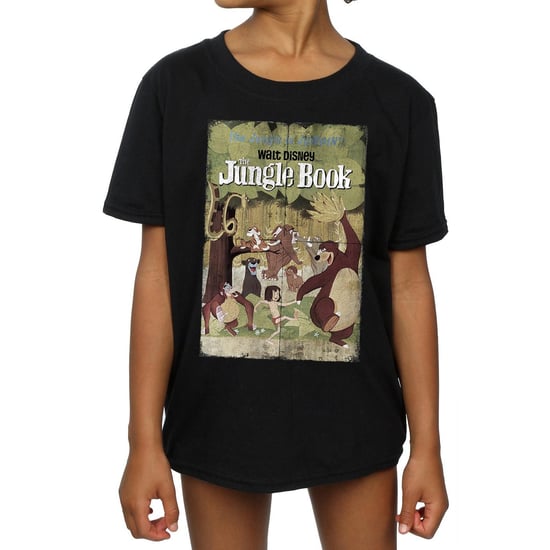 Disney Girls The Jungle Book Retro Poster Cotton T-Shirt (Black)