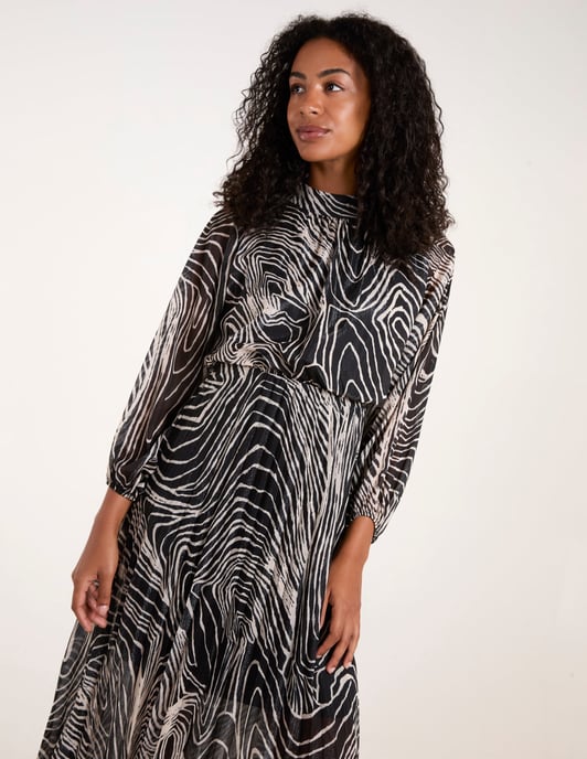 High Neck Pleated Dress