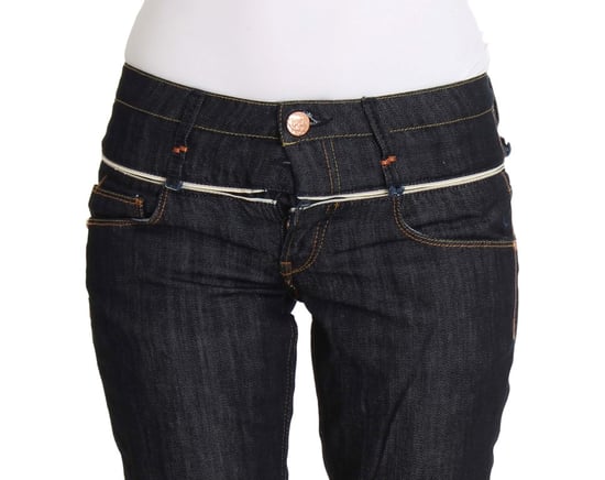 Acht Kvinnor Blå Denim Bomullsbyxor Rak Passform Jeans - Image 5