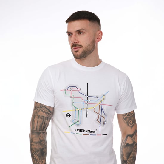 Men's One True Saxon Station T-Shirt in White - Image 3