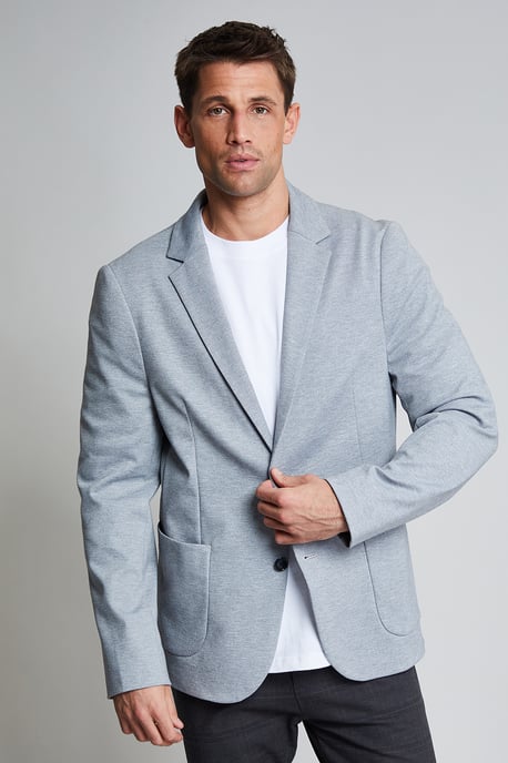 'Martini' Grey Luxe Jersey Single Breasted Blazer
