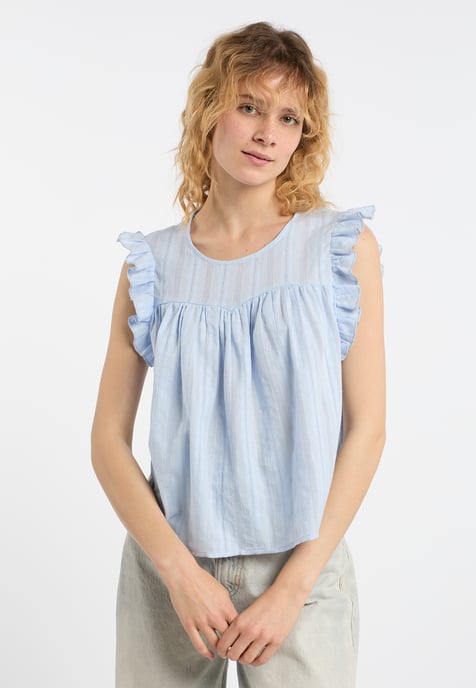 Dreimaster Blouse Dames lichtblauw - Image 3