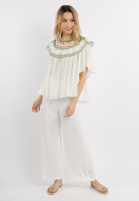 IZIA shirt with floral lace gaya
