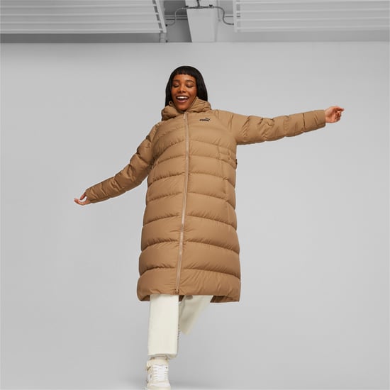 PUMA Womens Long Hooded Down Coat