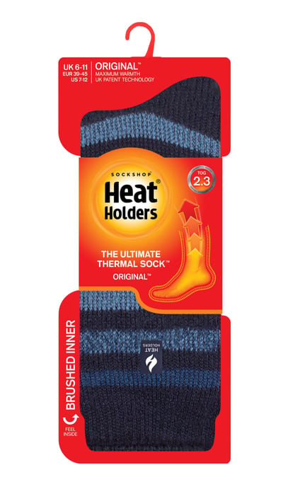 Heat Holders - Mens Extra Thick Thermal Socks for Winter | Warm Fluffy Fleece Insulated Socks | Gifts for Men - Navy (Dublin) - Image 2