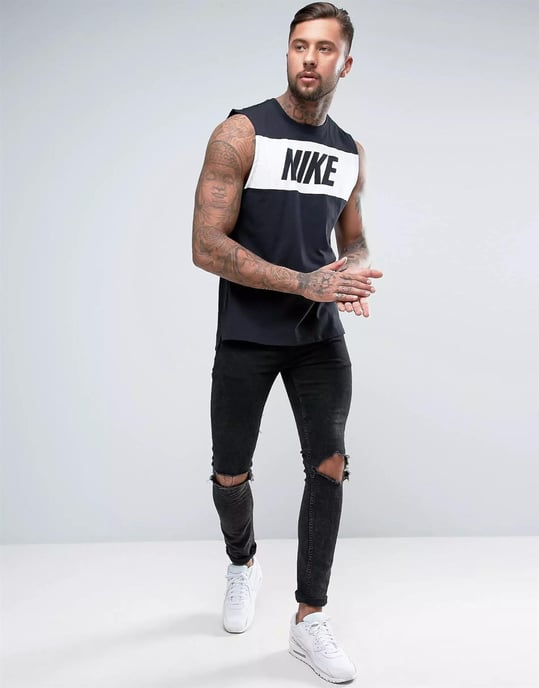 Nike Mens Retro Logo Vest In Black - Image 4