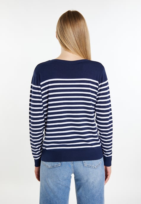 Dreimaster Knitted pullover women marine white - Image 4