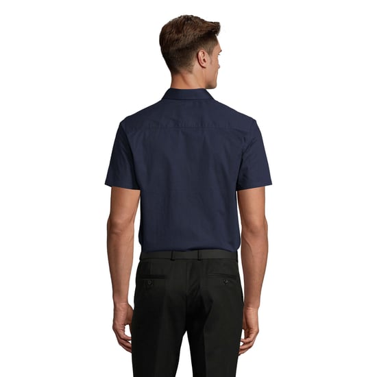 SOLS Heren Broadway Stretch Overhemd met Korte Mouwen (Donkerblauw) - Image 2