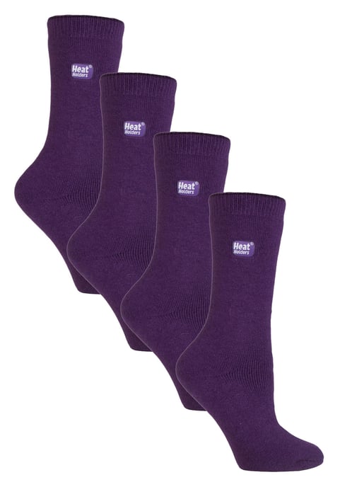 Heat Holders Ultra Lite - 4 par multipack termostrumpor för damer | ultratunna varma strumpor för klädstrumpor på vintern - Lila - Image 1