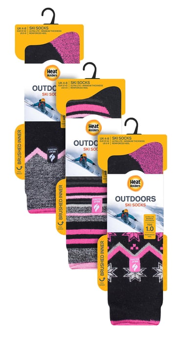 3 par olika multipack Ultra Lite skidstrumpor för damer | Värmehållare | Funky retro knästrumpor för damer - Mix 2 - Image 2